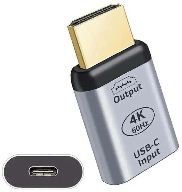 Main image of USB 3.1 USB-C to HDMI Adapter, Type C & USB Female Input to HDMI Male Output Converter, 4K 1080P 60Hz HDTV Multiport Connector Compatible with TV Display Projector Tablet Phone Laptop