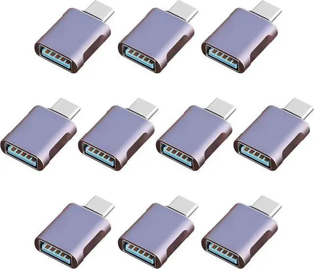 Main image of 10 Pack USB C Male to USB A Female Adapter, 10Gbps 120W Fast Charging Type-C to USB Connector, Navy Blue Converter Compatible with iPhone 15/16, PC, Laptop, Tablet, Keyboard