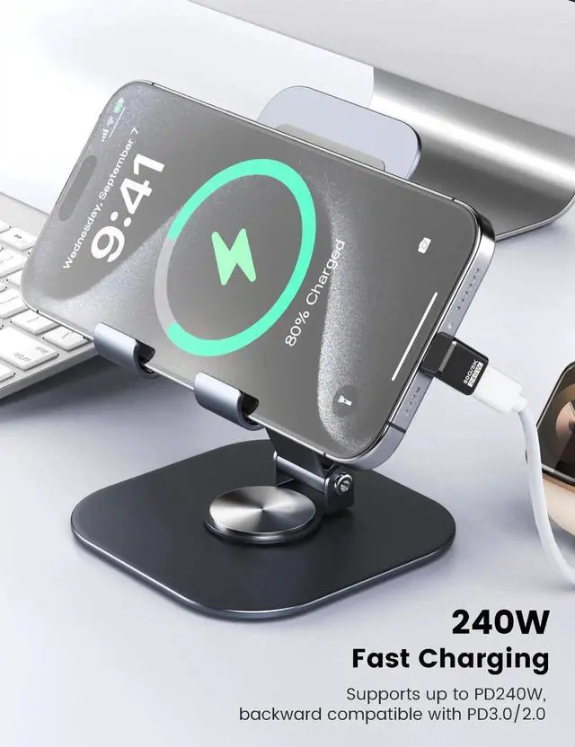 Alt view image 5 of 6 - 3 Pack 240W 90 Degree USB C Adapter, Black Right Angle USB-C Connector, Dual 8K@60Hz Video Transmission Compatible with MacBook, iPad, Thunderbolt 5/4/3, Phone, Steam Deck, Switch 2/1