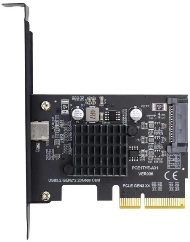 Main image of 20Gbps USB 3.2 Gen2 Type-C to PCI-E 4X Expansion Card, PCIe X4 to USB-C Adapter Converter for Desktop Motherboard