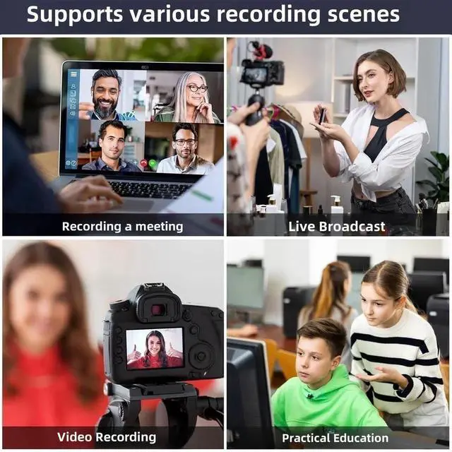 Alt view image 7 of 7 - HDMI to USB Video Capture Card, 1080P 60FPS Game Capture Device for Streaming Recording, Compatible with PS4 PS5 Switch Quest 3 OBS Windows
