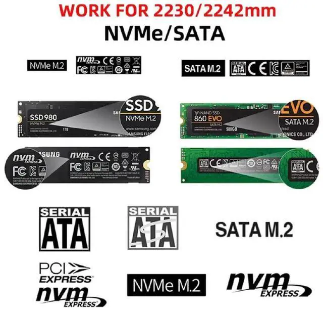 Alt view image 3 of 7 - RTL9210B Chipset M.2 NVMe SATA SSD External PCBA Adapter, USB 3.0 to M-Key NGFF SSD Enclosure Compatible with 2230 2242