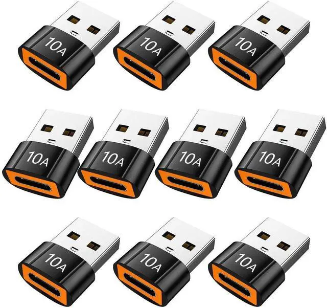 Main image of 10Pack 200W USB C Adapter, USB-C Converter Support Fast Charging & 480MB Data Transfer, Black Compatible with Apple Watch Ultra iWatch Series 8 7, iPhone 16 15 Plus Pro Max