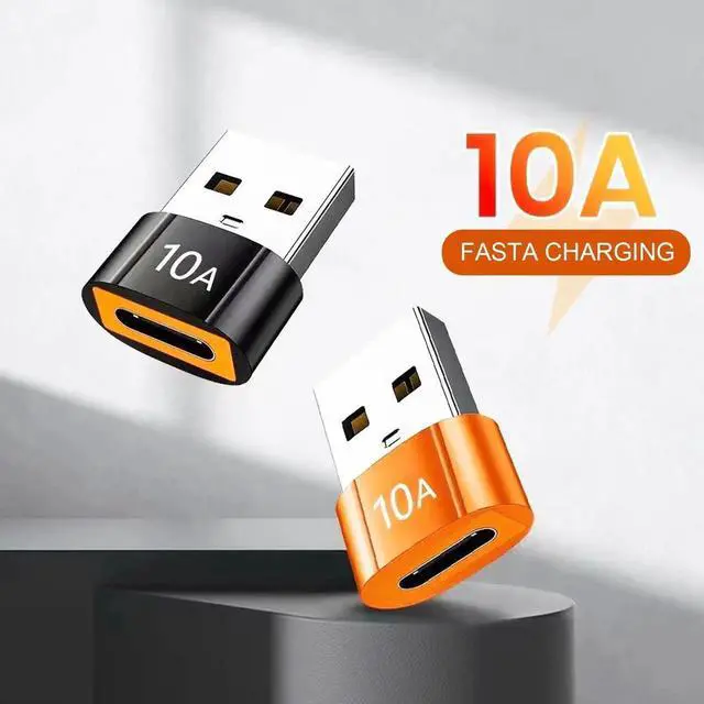 Alt view image 6 of 6 - 10Pack 200W USB C Adapter, USB-C Converter Support Fast Charging & 480MB Data Transfer, Black Compatible with Apple Watch Ultra iWatch Series 8 7, iPhone 16 15 Plus Pro Max