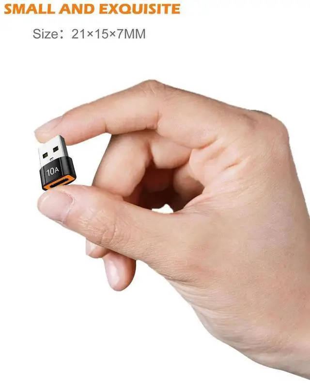 Alt view image 3 of 6 - 10Pack 200W USB C Adapter, USB-C Converter Support Fast Charging & 480MB Data Transfer, Black Compatible with Apple Watch Ultra iWatch Series 8 7, iPhone 16 15 Plus Pro Max