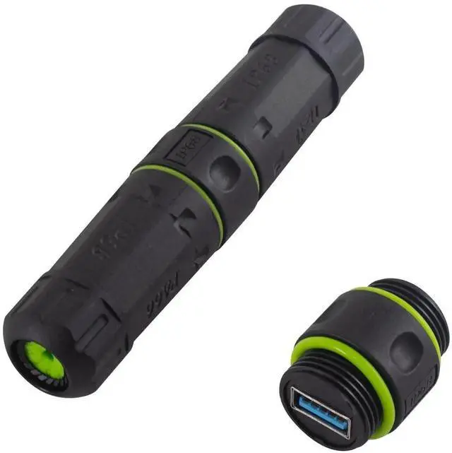 Main image of IP68 Waterproof USB 3.0 Connector, 5Gbps Type A Female to Female Bulkhead Pass Through Adapter, Waterproof USB Port for Outdoor Charging & Data Transmission, 1Pcs