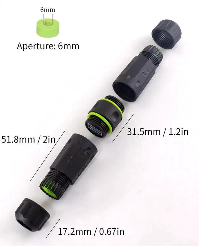 Alt view image 6 of 7 - IP68 Waterproof USB 3.0 Connector, 5Gbps Type A Female to Female Bulkhead Pass Through Adapter, Waterproof USB Port for Outdoor Charging & Data Transmission, 1Pcs