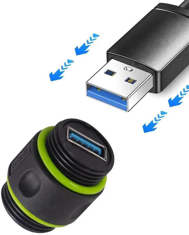 Alt view image 3 of 7 - IP68 Waterproof USB 3.0 Connector, 5Gbps Type A Female to Female Bulkhead Pass Through Adapter, Waterproof USB Port for Outdoor Charging & Data Transmission, 1Pcs