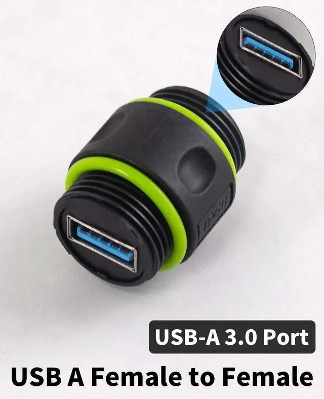 Alt view image 5 of 7 - IP68 Waterproof USB 3.0 Connector, 5Gbps Type A Female to Female Bulkhead Pass Through Adapter, Waterproof USB Port for Outdoor Charging & Data Transmission, 1Pcs