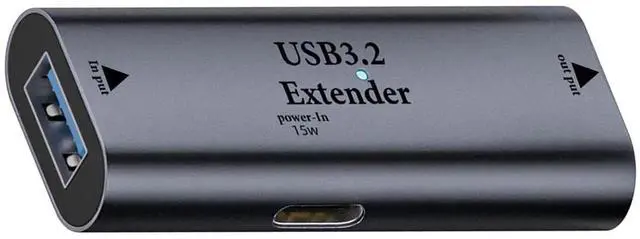 Main image of 5Gbps USB3.2 Signal Amplifier Extender Adapter, 10m/32.8ft Long Distance USB Extension Coupler, 5V/3A 15W Charging Data Connector with Built-in Chip LED Indicator Aluminum Alloy Shell