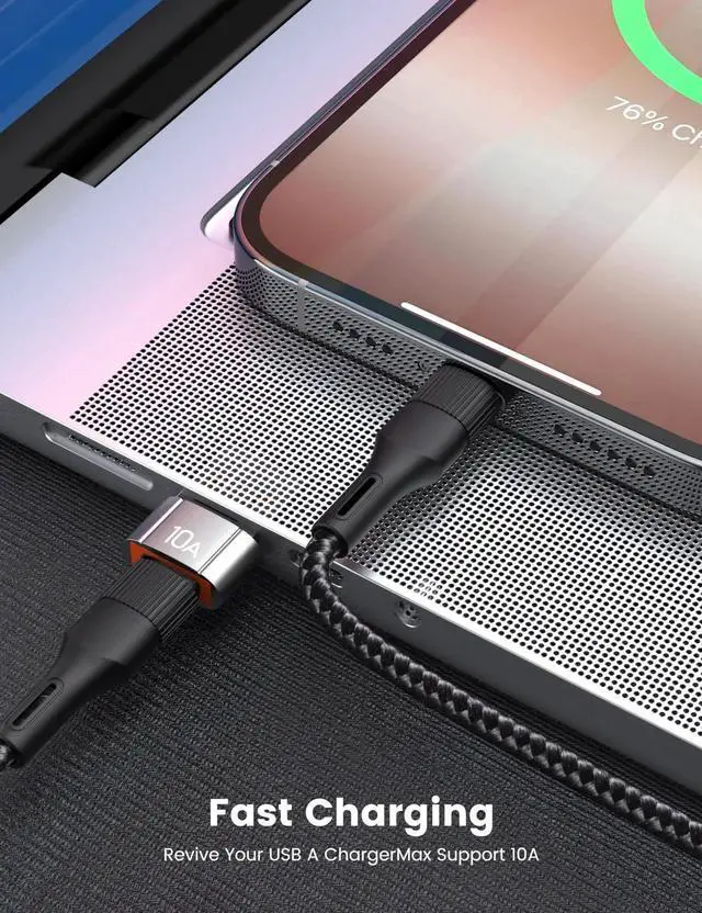 Alt view image 6 of 6 - 10 Pack 200W USB C Adapter, USB-C Converter Support Fast Charging & 480MB Data Transfer, Silver Compatible with Apple Watch Ultra Series 8 7, iPhone 16 15 Plus Pro Max