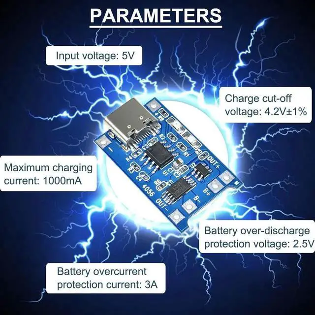 Alt view image 4 of 7 - 10PCS 1A 18650 Lithium Battery Charging Board, 5V Type-C USB Input Charger Module with Dual Overcharge Overcurrent Protection