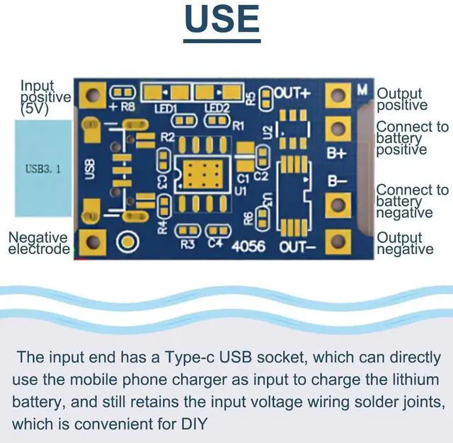 Alt view image 7 of 7 - 10PCS 1A 18650 Lithium Battery Charging Board, 5V Type-C USB Input Charger Module with Dual Overcharge Overcurrent Protection