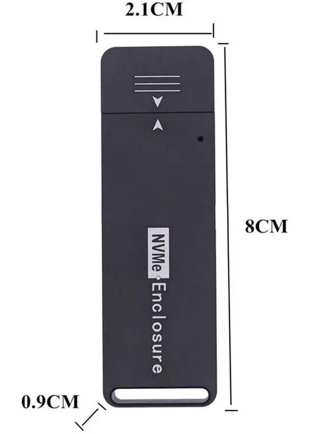 Alt view image 2 of 7 - USB 3.1 Gen2 10Gbps M.2 NVMe SSD Enclosure, Portable External Hard Drive Case for 2230/2242mm M-Key Solid State Drive
