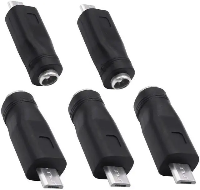 Main image of 5Pcs DC 5.5x2.1mm Female to Micro USB Male Adapter, DC 5521 to Micro USB Power Charging Converter Connector for Laptop Tablet Smartphone