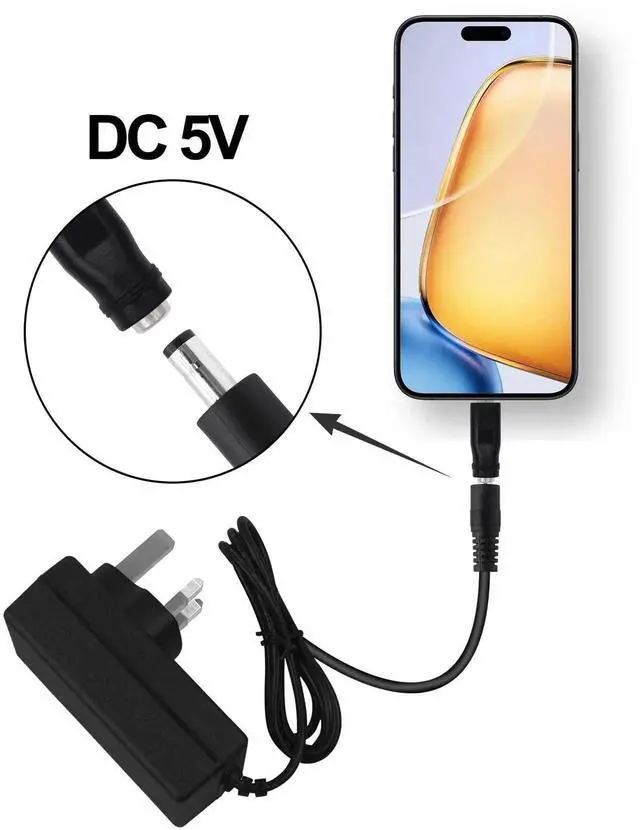 Alt view image 2 of 7 - 5Pcs DC 5.5x2.1mm Female to Micro USB Male Adapter, DC 5521 to Micro USB Power Charging Converter Connector for Laptop Tablet Smartphone