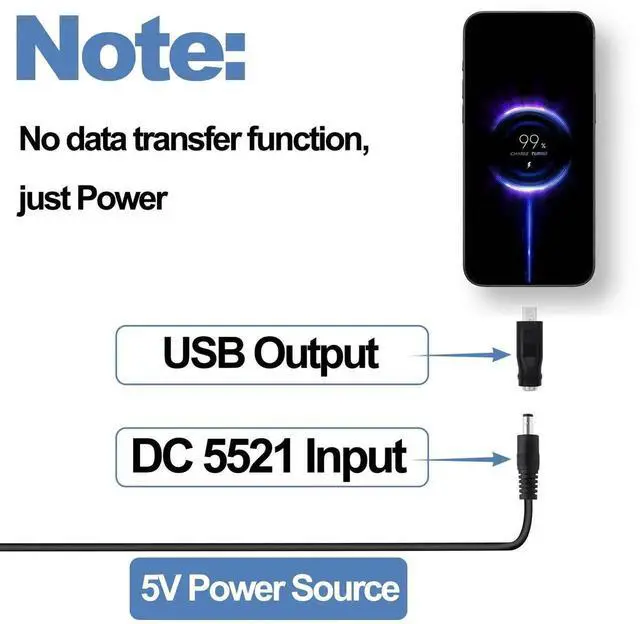Alt view image 6 of 7 - 5Pcs DC 5.5x2.1mm Female to Micro USB Male Adapter, DC 5521 to Micro USB Power Charging Converter Connector for Laptop Tablet Smartphone