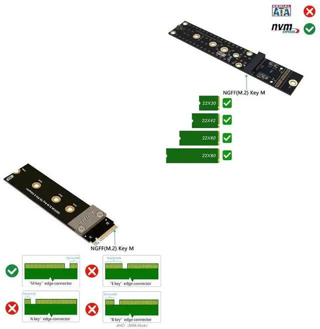 Alt view image 4 of 5 - M.2 NVMe M-Key PCIe SSD Extender Card, 20CM Anti-Electromagnetic NGFF SSD Extension Cable