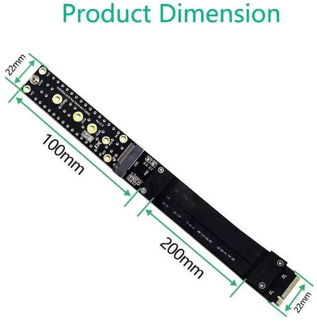 Alt view image 3 of 5 - M.2 NVMe M-Key PCIe SSD Extender Card, 20CM Anti-Electromagnetic NGFF SSD Extension Cable