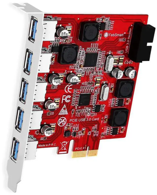 Main image of FS-U7S-Pro 7-Port USB 3.0 PCIE Expansion Card, 5×USB-A + 19Pin Internal Header, Superspeed 5Gbps, Self-Powered Technology No Extra Power Supply Needed