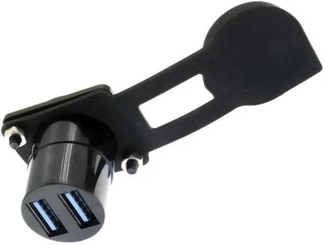 Alt view image 4 of 7 - Dual USB 3.0 D-Type Panel Mount Adapter, Female to Female with Waterproof Cover, 5Gbps High Speed Data Transfer & Charging for External Hard Drive Keyboard Mouse, 5 Packs