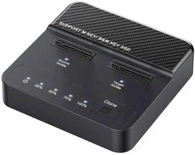 Main image of Dual-Bay M.2 NVMe SSD Enclosure, 20Gbps USB-C One-Click Offline Clone Duplicator, Vertical Hyper Cloner for M-Key NVMe M.2 SSD
