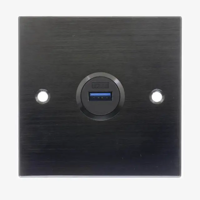 Alt view image 2 of 6 - USB 3.0 Male to Female Waterproof Panel Mount Adapter, 5Gbps Data & Charging, Threaded Round Socket with Nut Fixed Dustproof Connector, 5-Pack Black