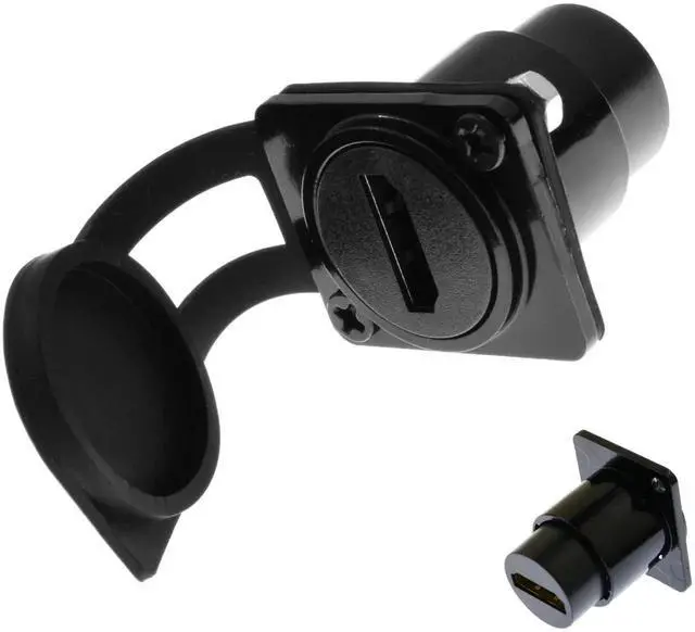 Alt view image 6 of 7 - HDMI 4K@60Hz Panel Mount Connector with Waterproof Cover, Female to Female HDMI Coupler Adapter, Support 3D 4K, Suitable for Car Computer Blu-Ray HDTV Projectors