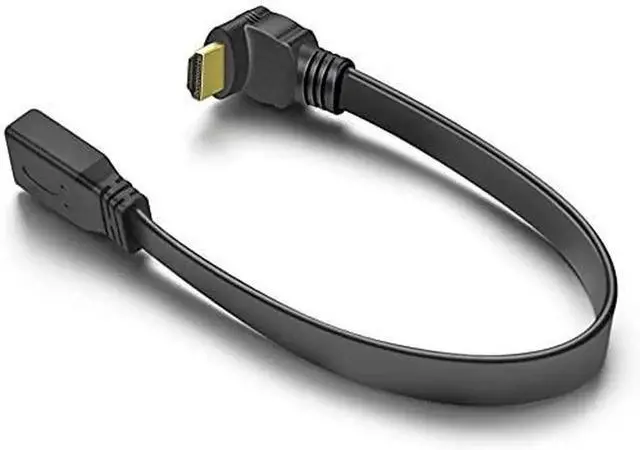 Alt view image 4 of 7 - 1FT 90 Degree Down Angle HDMI Extension Cable, High Speed Male to Female HDMI Extender Cord with Gold Plated Plugs for HDTV Monitor Projector