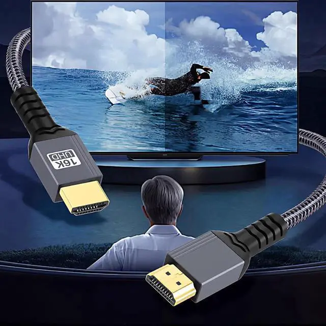 Alt view image 5 of 7 - 50cm HDMI 2.2 Cable, 16K 8K UHD Type-A Male to Male High Speed HDMI Cord for HDTV Desktop Laptop Monitor