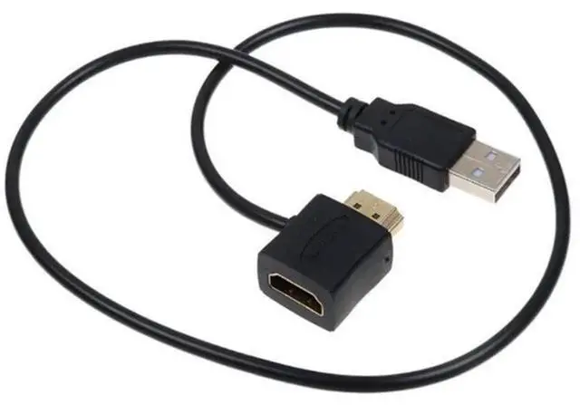 Alt view image 5 of 6 - 50CM Car USB to HDMI Fast Charging Cable, USB Male to HDMI Male & Female Conversion Power Cord, Only for Car Charging