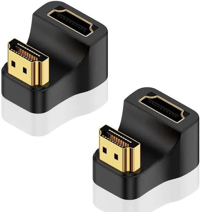 Main image of 2 Pack 8K HDMI 180 Degree U-Shaped Down Angle Adapter, HDMI 2.1 Male to Female Extender with LED Light, 48Gbps 8K@60Hz Compatible with HDTV PS5 Laptop Monitor