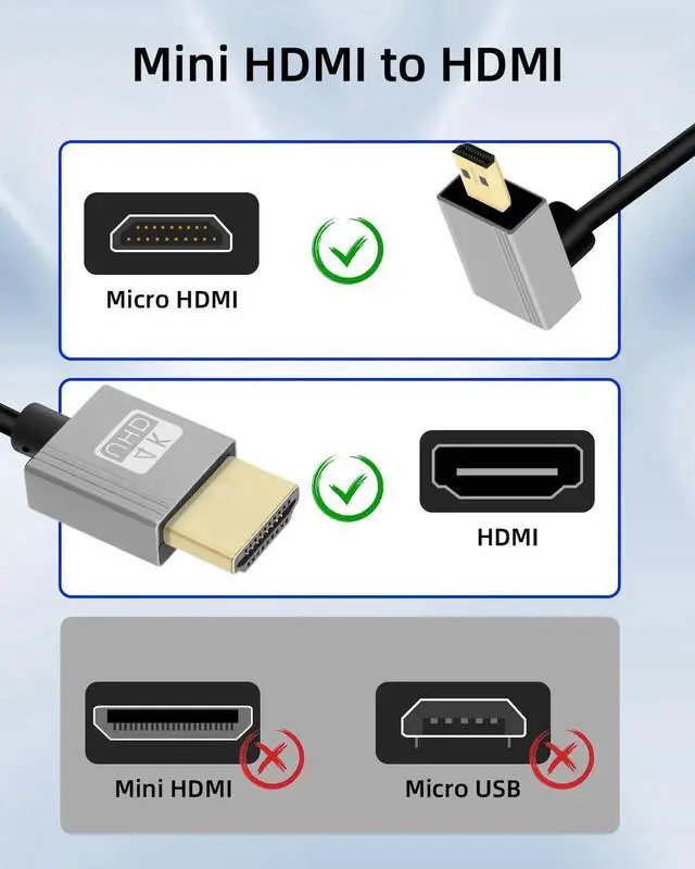Alt view image 3 of 7 - 2.2FT 270 Degree Up Angle Coiled Micro HDMI to HDMI Cable, HDMI 2.0 Spring Spiral Cord 18Gbps 4K@120Hz for Camera Camcorder HDTV Tablet