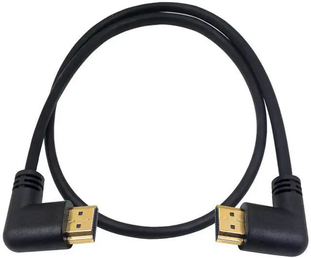 Main image of 90 Degree HDMI 2.0 Male to Male Cable, 1.5Ft/50cm Gold Plated 4K@60Hz High Speed HDMI Cord, Left & Right Angle Design for HDTV Monitor Laptop