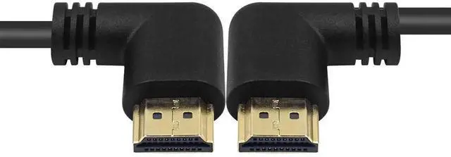 Alt view image 5 of 7 - 90 Degree HDMI 2.0 Male to Male Cable, 1.5Ft/50cm Gold Plated 4K@60Hz High Speed HDMI Cord, Left & Right Angle Design for HDTV Monitor Laptop