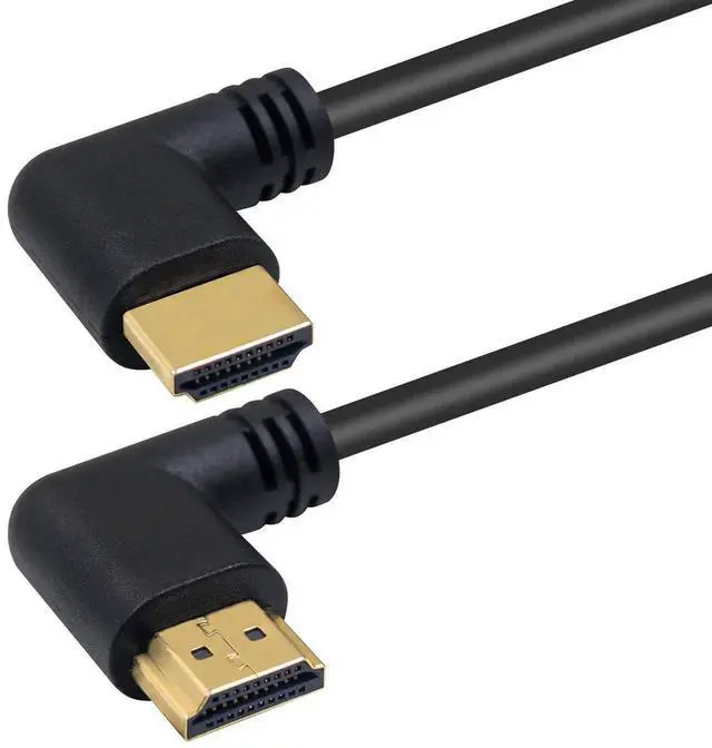 Alt view image 2 of 7 - 90 Degree HDMI 2.0 Male to Male Cable, 1.5Ft/50cm Gold Plated 4K@60Hz High Speed HDMI Cord, Left & Right Angle Design for HDTV Monitor Laptop