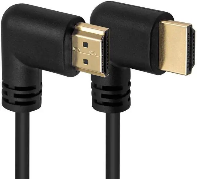 Alt view image 4 of 7 - 90 Degree HDMI 2.0 Male to Male Cable, 1.5Ft/50cm Gold Plated 4K@60Hz High Speed HDMI Cord, Left & Right Angle Design for HDTV Monitor Laptop