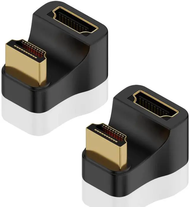 Main image of 2 Pack 8K U Shaped HDMI Adapter, 180 Degree Up Angle HDMI 2.1 Male to Female Extender with LED Indicator, 48Gbps Support 8K@60Hz 4K@120Hz Compatible with HDTV PS5 Laptop