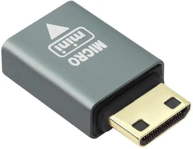 Main image of Micro HDMI Female to Mini HDMI Male Adapter, Gold Plated HDMI Mini Extender Converter Support 4K 3D@60Hz