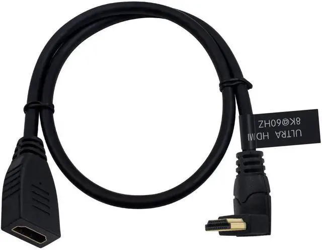 Main image of 2FT 8K HDMI 2.1 Extension Cable, 90 Degree Up Angle 48Gbps Ultra High Speed HDMI Extender Cord Support 8K@60Hz 4K@120Hz 3D Ultra HDR for HDTV Monitor Projector