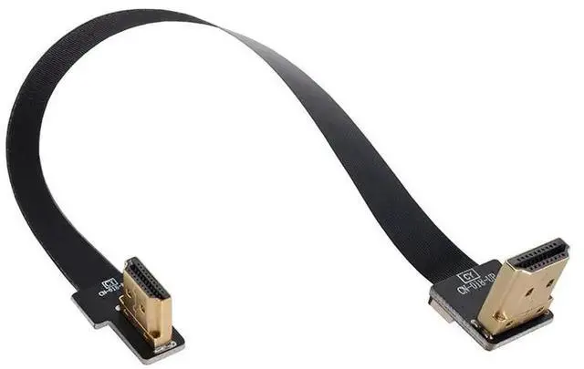 Alt view image 4 of 7 - 50cm CYFPV Dual 90 Degree Right-Up Angled HDMI Type A Male to Male FPC Flat Cable for FPV HDTV Multicopter Aerial Photography