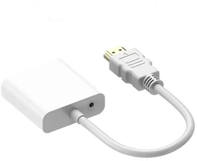 Main image of 20CM White HDMI to VGA Conversion Cable with EP94Z1E Chip, HDMI to VGA Adapter Cord with Audio Port Compatible with Laptop Display Projector DVD