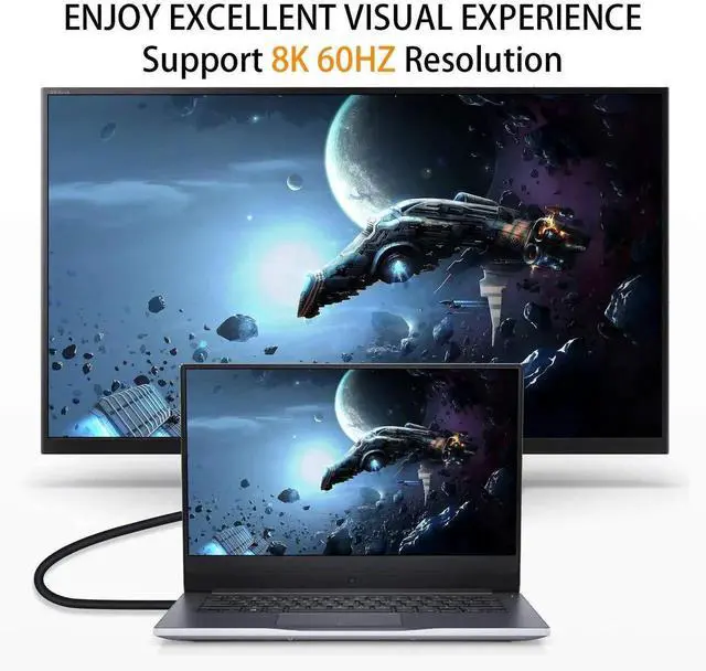 Alt view image 5 of 6 - 0.5FT 90 Degree Right Angle HDMI 2.1 Extension Cable, 48Gbps 8K@60Hz 3D HDR Male to Female Short HDMI Adapter Cord for TV Xbox PS4 PS5