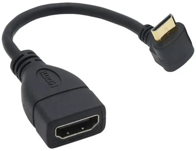Main image of 15CM 90 Degree Upward Right Angle Mini HDMI Adapter, Mini HDMI Male to HDMI Female Cable Connector Support 1080P Full HD 3D