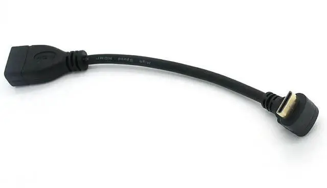 Alt view image 7 of 7 - 15CM 90 Degree Upward Right Angle Mini HDMI Adapter, Mini HDMI Male to HDMI Female Cable Connector Support 1080P Full HD 3D