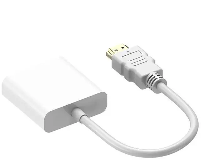 Alt view image 2 of 7 - 20CM White HDMI to VGA Conversion Cable with EP94Z1E Chip, High Definition HDMI Male to VGA Female Adapter Cord for Laptop Display Projector DVD