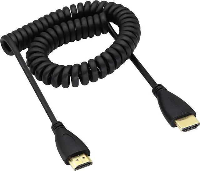 Main image of 2M 4K HDMI Spring Cable, 1080P High Definition Male to Male Retractable Coiled HDMI Cord Compatible with LCD TV Projector Set-top Box Xbox