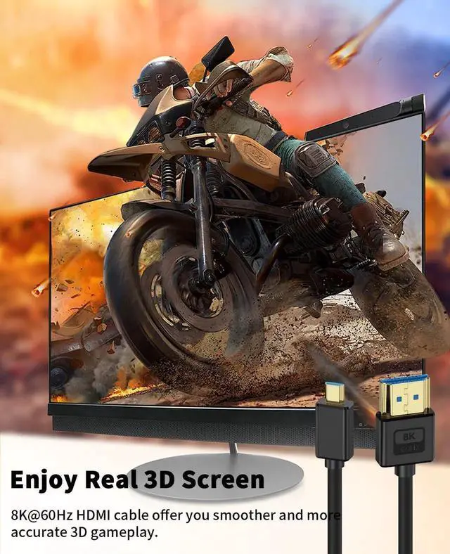 Alt view image 6 of 7 - 1ft Ultra Thin Micro HDMI 2.1 to HDMI Cable, 48Gbps 8K@60Hz Soft Slim Silicone Short Cord Compatible with Digital Camera Camcorders