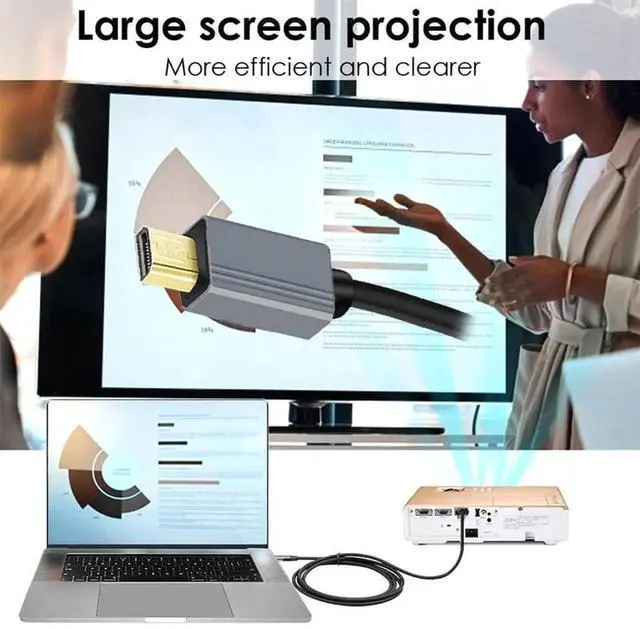 Alt view image 7 of 7 - 100cm Coiled Micro HDMI 2.1 Type-D to HDMI Male to Male Stretch Cable, 8K UHD Retractable Spring Cord for HDTV Camera Laptop Monitor
