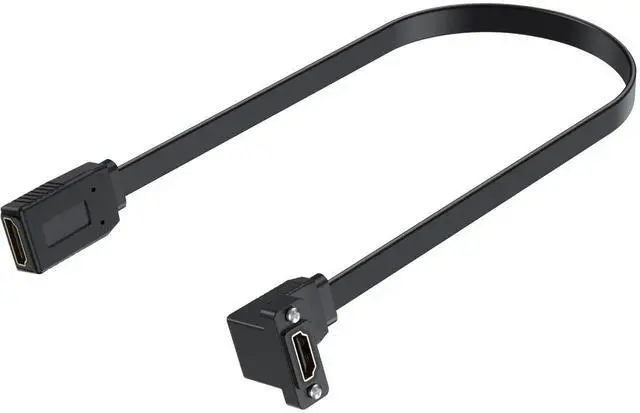 Main image of 1.5ft Flat Panel Mount HDMI Extension Cable, 18Gbps Up Angled Female to Female Cord Support Ethernet 3D 4K 2160p 1080p ARC for UHD TV PC Xbox